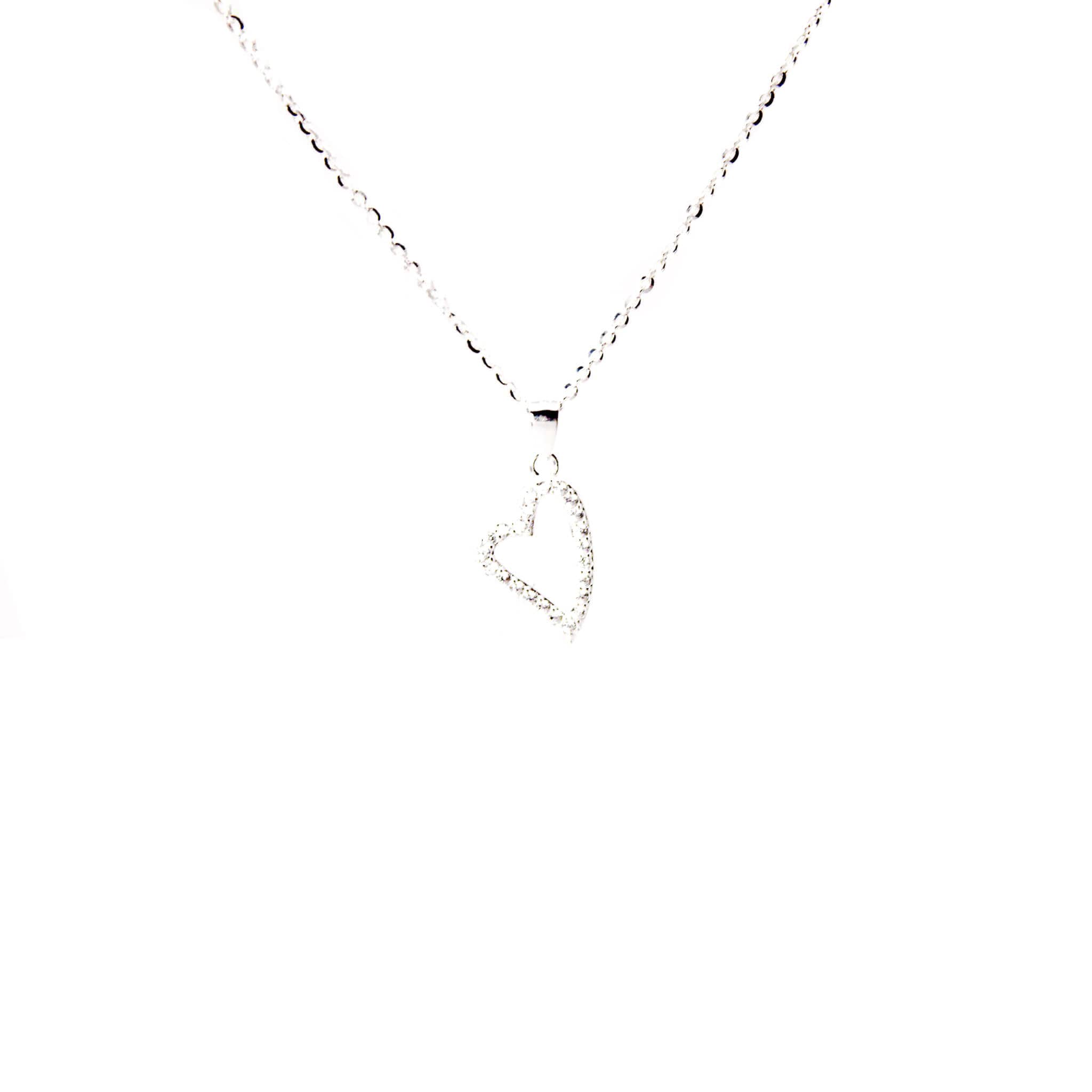 Collar Plata 925 Corazón con circones